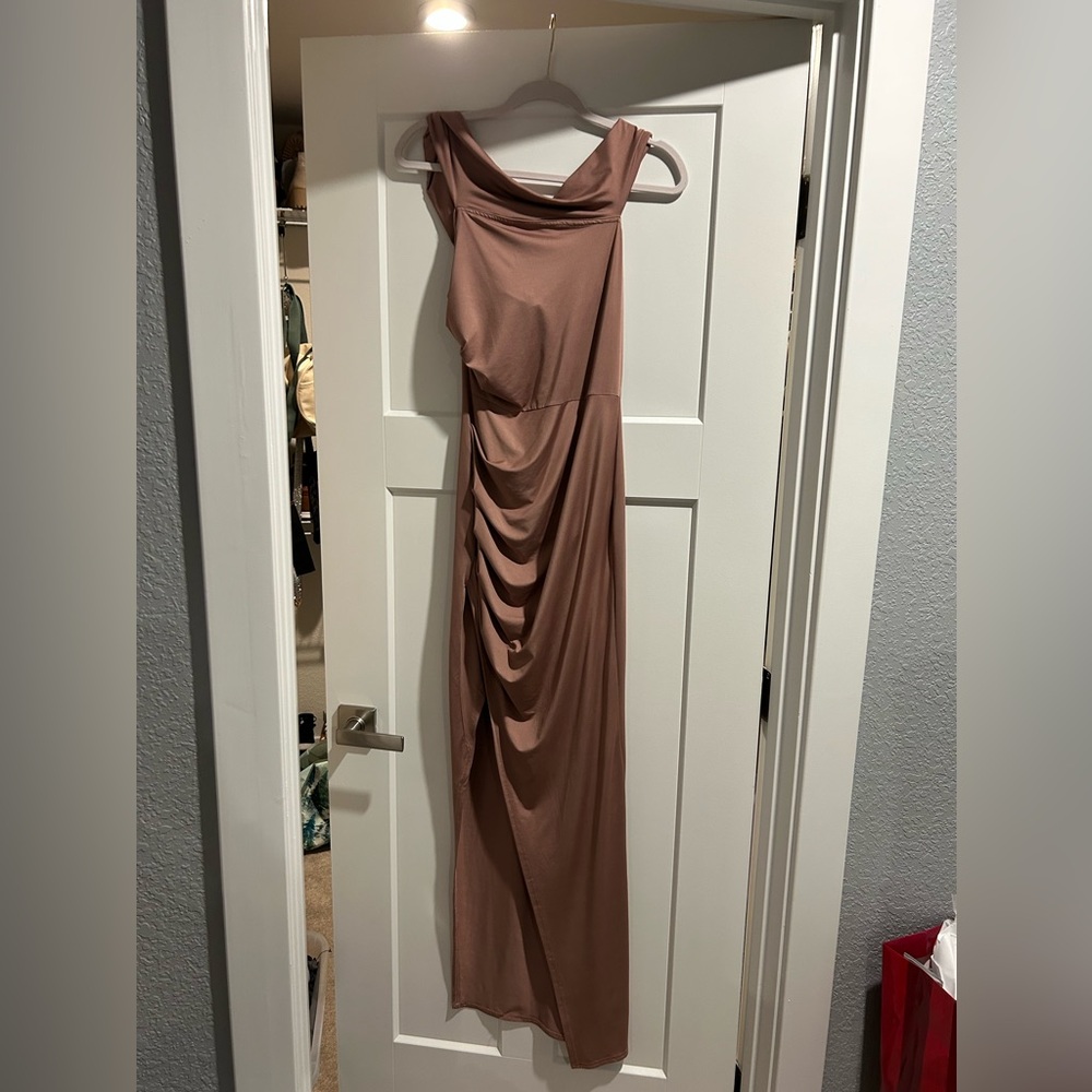 Nude maxi dress